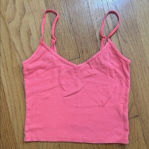 Aerie Coral Ribbed Camisole Top